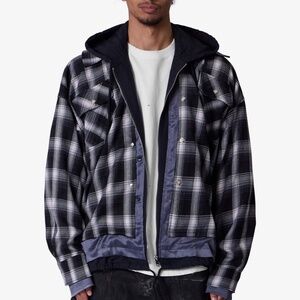 mnml Zipped Up Flannel Jacket - Black Size MBlack / M